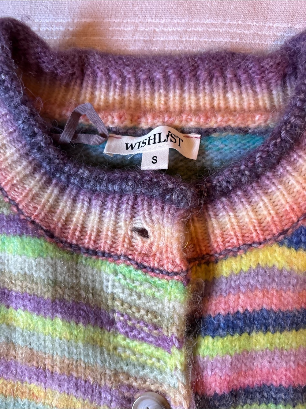 Wishlist Pastel Multicolor Striped Button-Front Cardigan - Picture 2 of 4